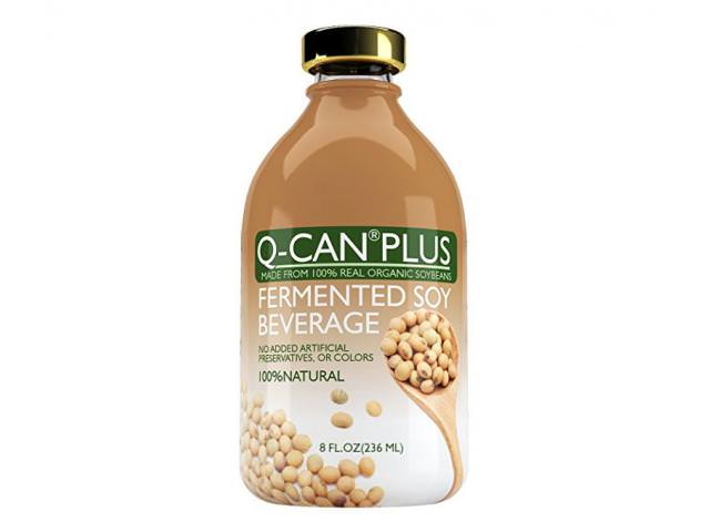 q-can plus is a fermented soybean beverage that is made with