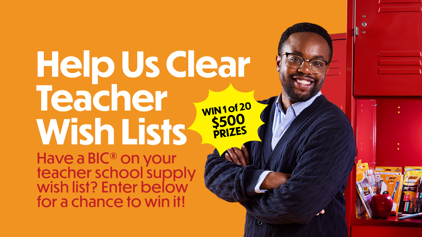Teachers Get $500: BIC School List Sweepstakes