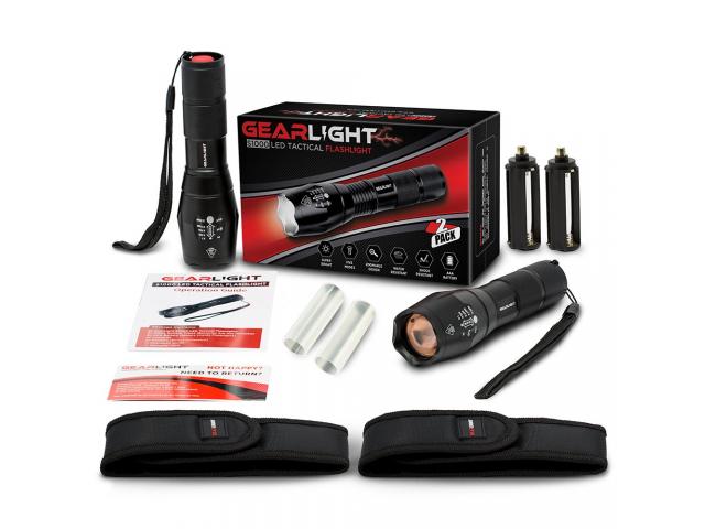 Free GearLight LED Tactical Flashlight S1000 [2 PACK]!