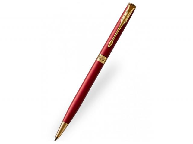 Free Parker Sonnet Original Red Lacquer GT Slim Ballpoint Pen!